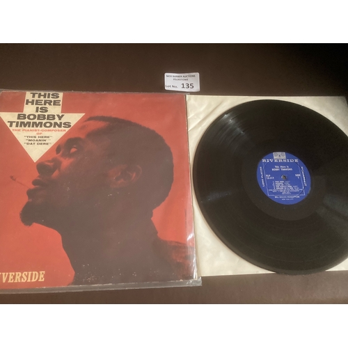 135 - Records : BOBBY TIMMONS - This Here is Bobby Timmons US Jazz album 1960 Riverside RLP12-317 sleeve/a... 