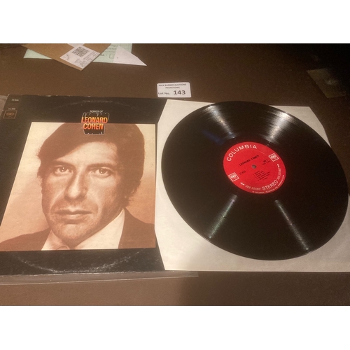 143 - Records : LEONARD COHEN - 'Songs Of' - 1st issue US issue album CS9533 - sleeve/vinyl both in superb... 