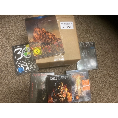 159 - Records : Blue Ray/DVD/CD collections inc Iron Maiden, Accept etc - all sealed (6)