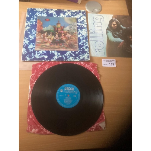 168 - Records : ROLLING STONES - Her Satanic Majesties 3d sleeve, red inner, poster some scuffs to sleeve ... 