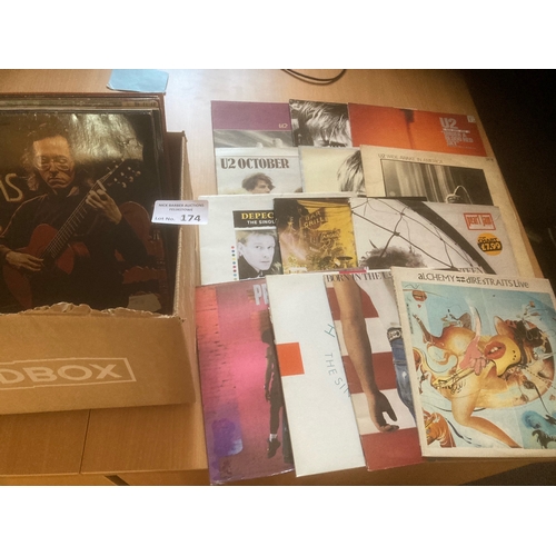 174 - Records : Box of 23 albums nice mix inc U2, Pearl, Prince, Springsteen, Depeche Mode etc - good cond... 