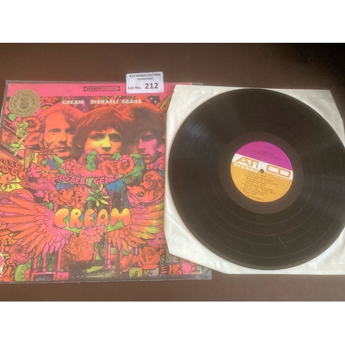 212 - Records: Cream - Disraeli Gears album 1st US pressing Atco SD33-232 minor vinyl marks generally in g... 