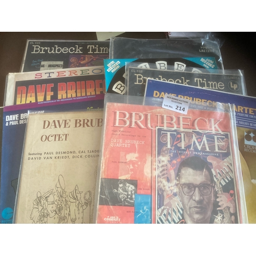 214 - Records: Jazz - Dave Brubeck LPs early uk/us pressings - mostly conditions vary but many vinyls appe... 