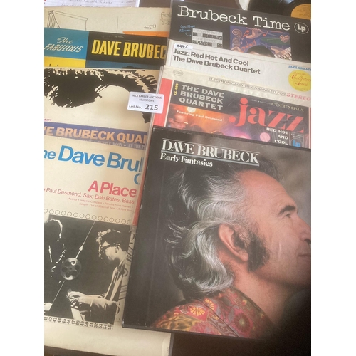 215 - Records: Jazz - Great cllxn of 12 Dave Brubeck early press uk.us LPs inc box set condition generally... 