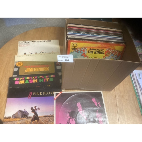 64 - Records : 30 Rock albums inc Beatles, Rolling Stones, Jimi Hendrix etc - conditions vary