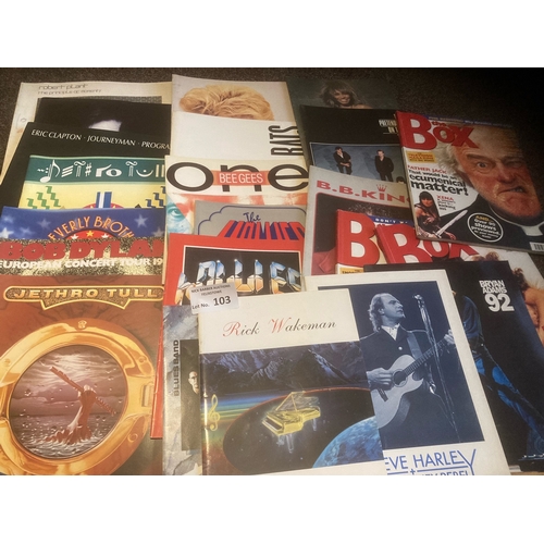 103 - Records : Tour programmes - good nick lot inc Bowie, Tull, Dylan, Clapton etc plus 'The Box' magazin... 