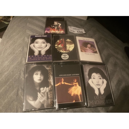 108 - Records : KATE BUSH - nice collection of cassette tapes including 'Hounds of Love' - good cond (7)