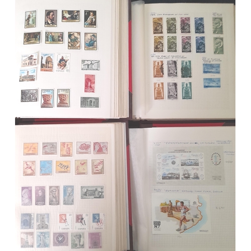 13 - Stamps : SPAIN  Interesting Mint/& or Used  Collection in 4 Pragnell ‘Specialist’ Albums and on ... 