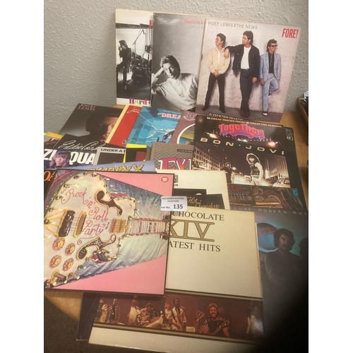 135 - Records : Box of albums good conditions varied Rock/Pop/Rock & Roll etc inc ELP, Lennon, Quo, Na... 