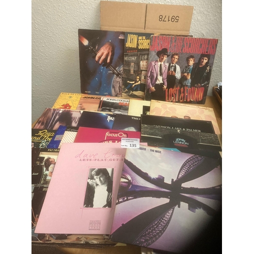 135 - Records : Box of albums good conditions varied Rock/Pop/Rock & Roll etc inc ELP, Lennon, Quo, Na... 