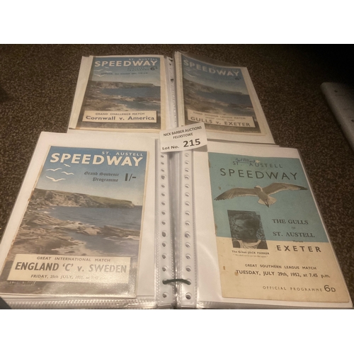 215 - Speedway : St. Austell 1951 & 1952 programmes - 1951 (4) 1952 lots with some duplicates - some r... 