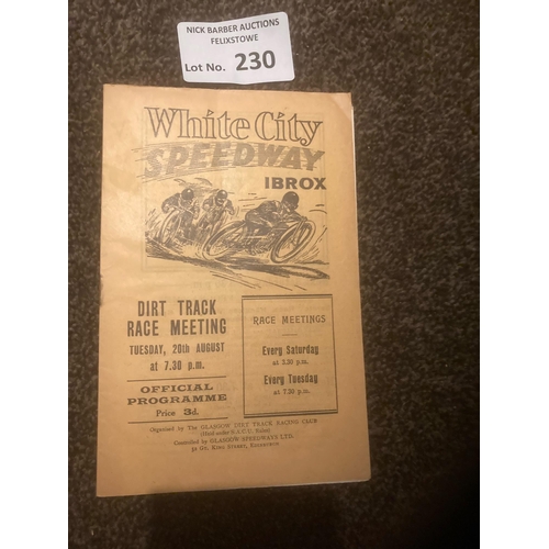 230 - Speedway : Glasgow White City Ibrox - Silver Gauntlet programme - 20/08/1929 - 16 pages