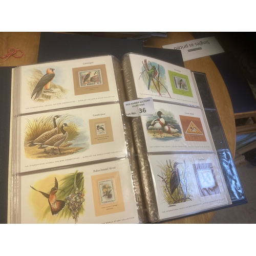 36 - Stamps : Birds of the world in 3 albums