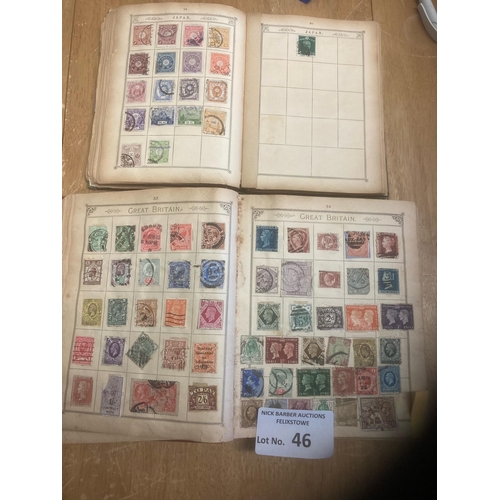 46 - Stamps : All world stamp collection in 2 Old Lincoln stamp albums