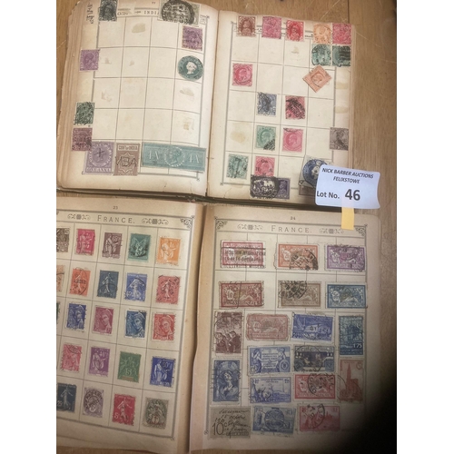 46 - Stamps : All world stamp collection in 2 Old Lincoln stamp albums