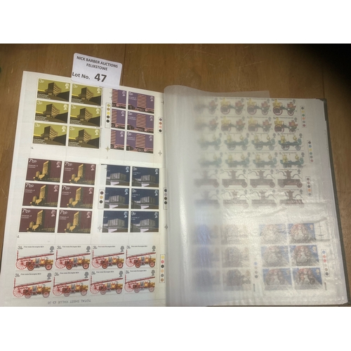 47 - Stamps : GB heavy 64 page stockbook full of pre/post decimal mint stamp - some FV all traffic light