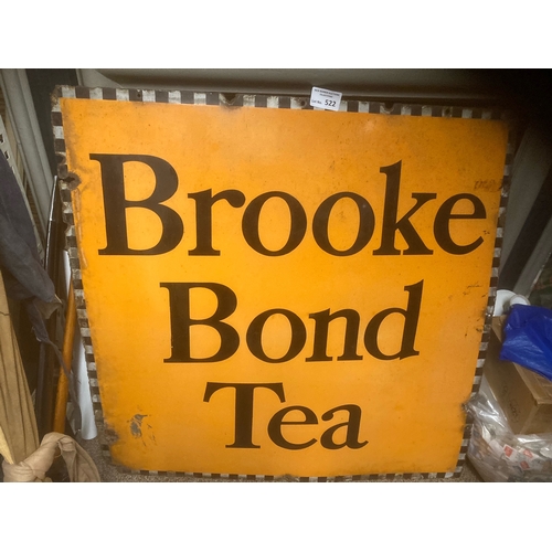 522 - Collectables : Enamel sign - Brooke Bond Tea original sign - some wear but good cond 110cm length x ... 