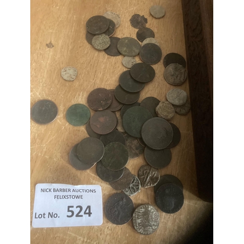 524 - Collectables : Coins Metal detecting finds box from Roman to hammered needs viewing & hours of i... 