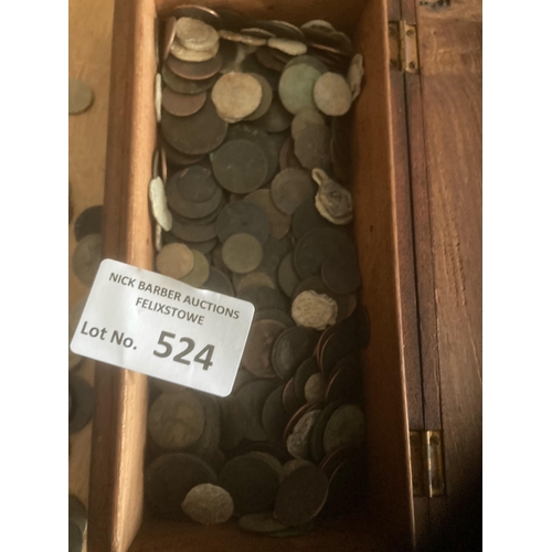 524 - Collectables : Coins Metal detecting finds box from Roman to hammered needs viewing & hours of i... 