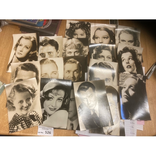 526 - Collectables : Film Star photographs - original 7x5 b/w photos - big stars 1930s/40s x80 - great lot