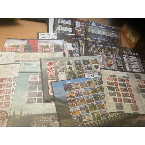 56 - Stamps : GB collection of Royal Mail smilers sheets & special sheets/packs - great lot FV £400+