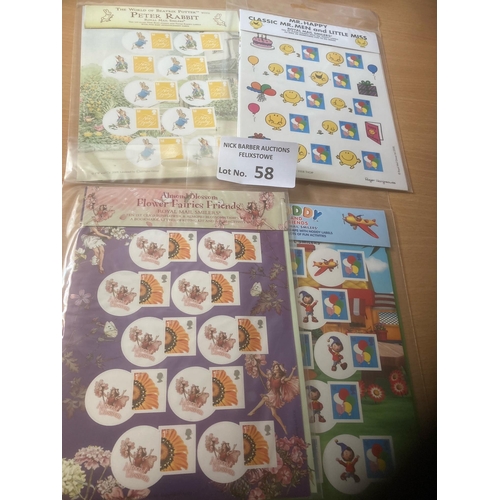 58 - Stamps : GB four rare smilers for kids special packs FV £38