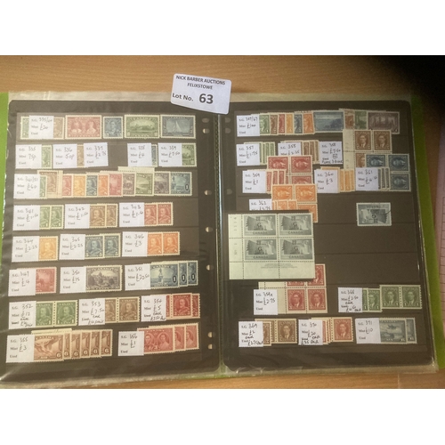 63 - Stamps : CANADA & colonies stock album with cat v of £3000 - all super mint issues - QV onwards ... 