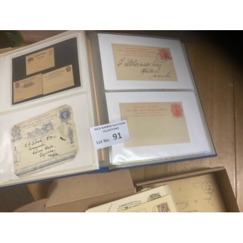 91 - Stamps : Nice collection of postal stationary in an album & box GB & Europe mostly QV onward... 