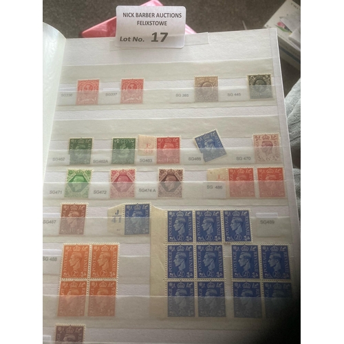 17 - Stamps : GB mint (back to KGV) definitives - pre dec & decimal issues nice lot with FV of approx... 