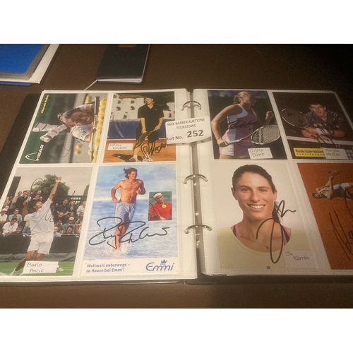 252 - Tennis : Huge collection of modern autographs mostly on official cards - avid collectors lot  inc Sa... 