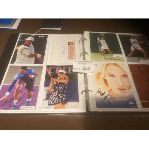 252 - Tennis : Huge collection of modern autographs mostly on official cards - avid collectors lot  inc Sa... 