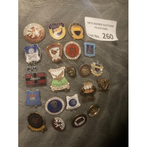 260 - Speedway : Badges - collection of 21 badges inc Hastings - decent lot