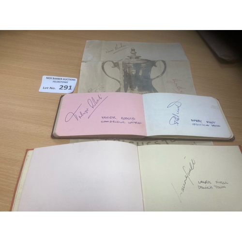 291 - Football : Autograph books x 2 late 60s/70s mostly East Anglia Ipswich, Colchester etc - well filled... 