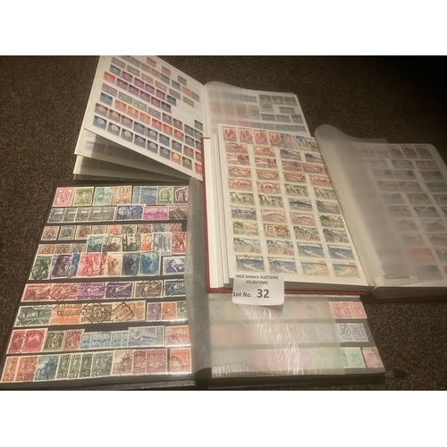 32 - Stamps : 4 stock book foreign France/Belgium Germany etc - nice well filled books