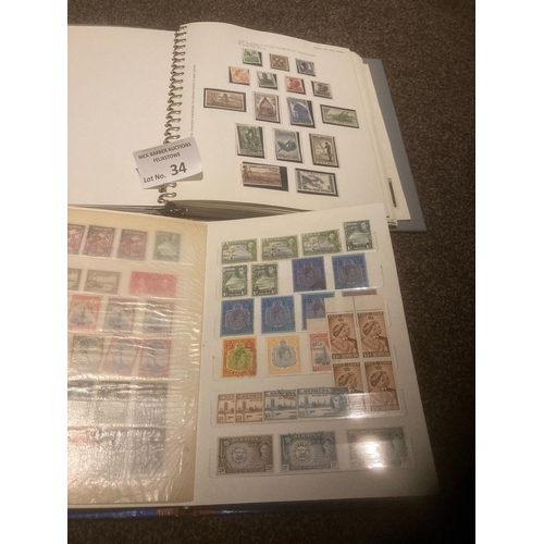 34 - Stamps: Bermuda - album early onwards does inc HV KGVI, QEII sets complete, plus Papua album again w... 