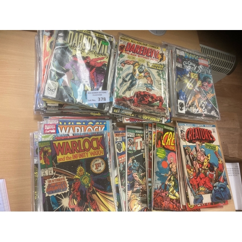 378 - Comics : Marvel comic selection inc Creatives on the loose (16), Daredevil (64), Warlock various (30... 