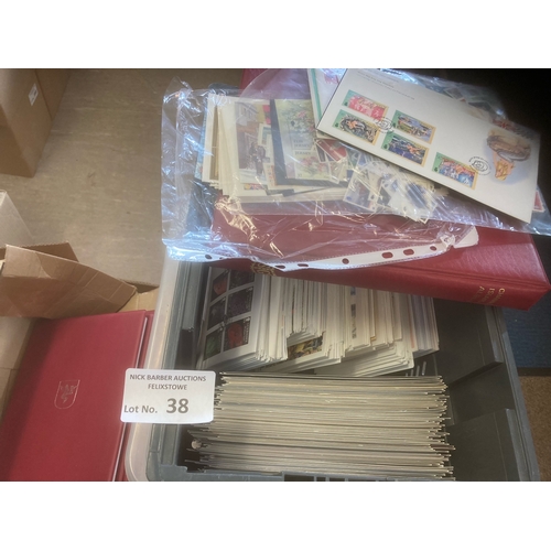 38 - Stamps: Channel Islands mixed lot in crate - sg books, mint/covers, pres packs etc