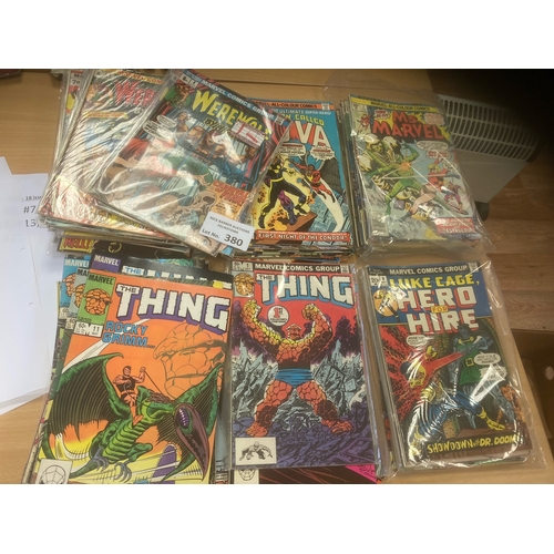 380 - Comics : Marvel comic selection inc The Thing (39) Luke Cage (8), Werewolf by Night (29), Man Called... 