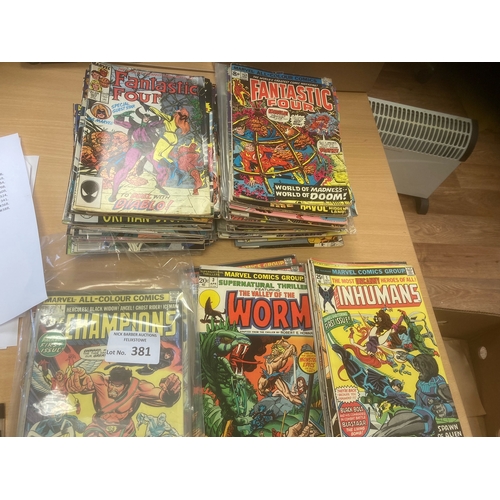 381 - Comics : Marvel comic selection inc Fantastic Four (96) Supernatural Thrillers (4) Inhumans (9) The ... 