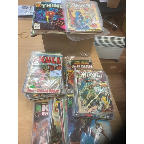 386 - Comics : Marvel - comic selection 1970s onwards conditions good inc Werewolf By Night (17), Avenger ... 