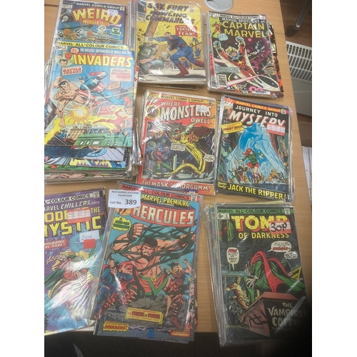 389 - Comics : Marvel selection of 1970s issue Invaders (39), Tomb of Darkness (6), Premiere (15), Chiller... 