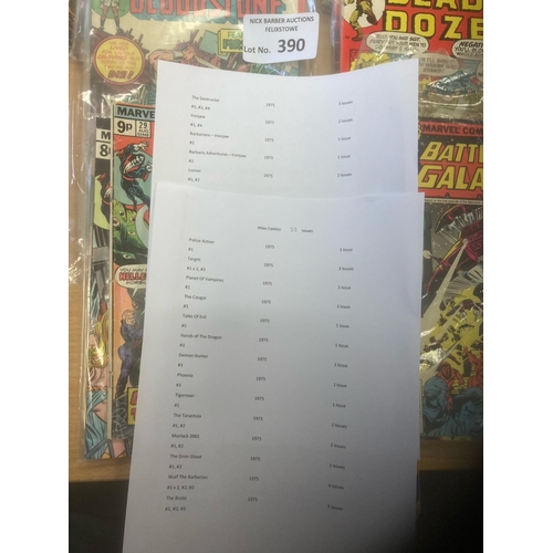 390 - Comics : Atlas Comics sllxn 1975 (33), plus Marvel issues Doom (9), Fantastic 4 (13), War In Hell (2... 