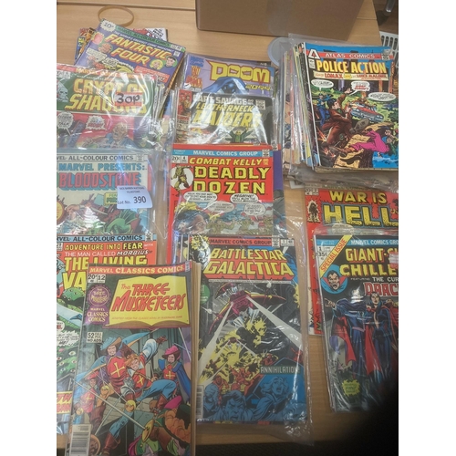 390 - Comics : Atlas Comics sllxn 1975 (33), plus Marvel issues Doom (9), Fantastic 4 (13), War In Hell (2... 