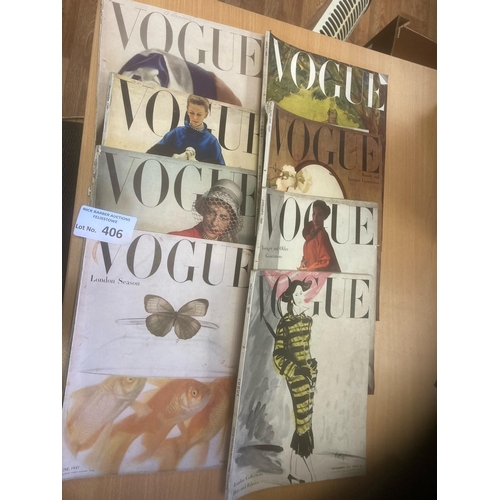 406 - Magazines : Vogue - Vintage issues 1947 conditions decent edge scuffs etc Issues 1,3,4,6,7,8,9,10,12... 