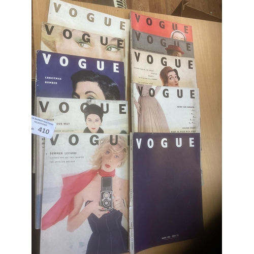 410 - Magazines : Vogue - vintage issues 1952 (10) 1,2,3,4,5,6,7,8,9,12 great lot, generally fine conditio... 