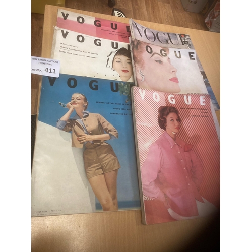 411 - Magazines : Vogue - vintage issues 1953 (6) 1,3,4,5,7,11 - all in good conditions - with some edge s... 