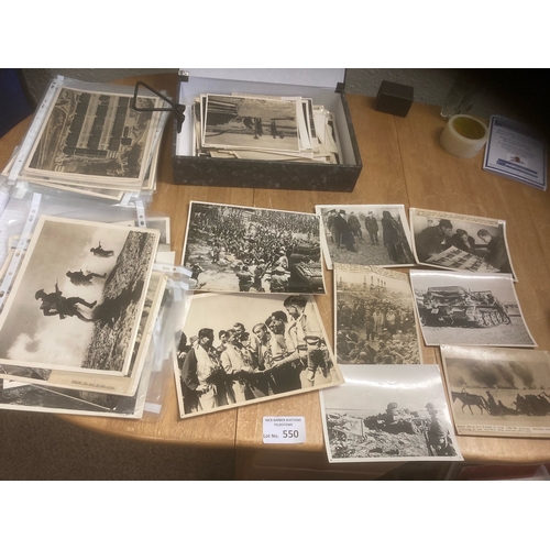 550 - Collectables : Militaria - World War original press photographs in box file superb lot WWII from rig... 