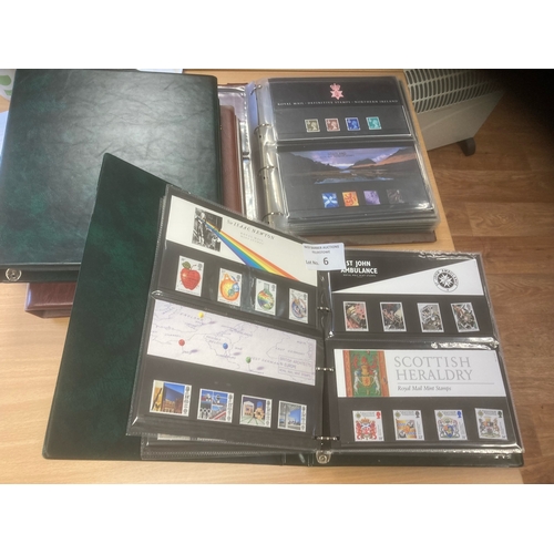 6 - Stamps : Gb albums of presentation packs  good conditions - 1990s-2000s with a FV of £150+