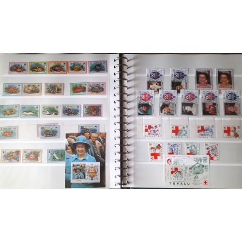 60 - Stamps : Commonwealth Collections in Stockbooks/albums incl very useful lot of Tuvalu with considera... 