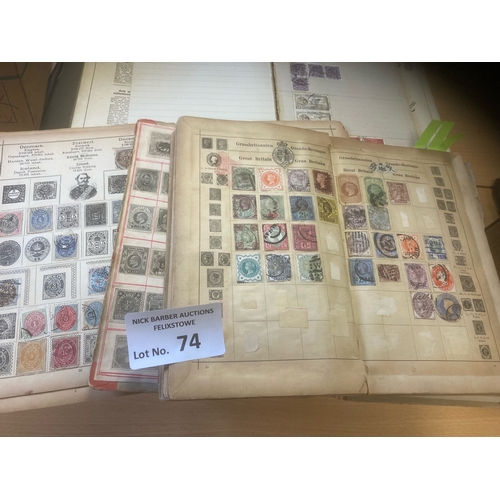 74 - Stamps : Old Time collection of stamps in albums 100s etc